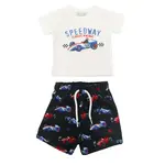 Mish Mish Mish Mish White Speedway Tee And Mesh Shorts Set