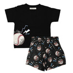 Mish Mish Mish Mish Black Baseball Tee And Shorts Mesh Short Set