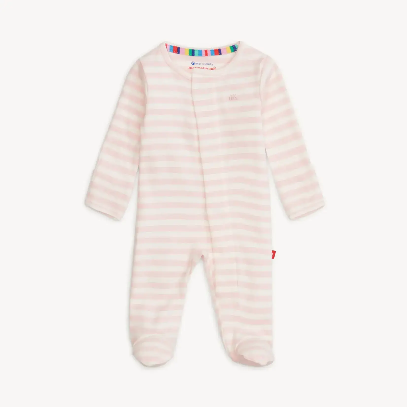 Magnetic Me Magnetic Me Pink Stripe Organic Cotton Footie