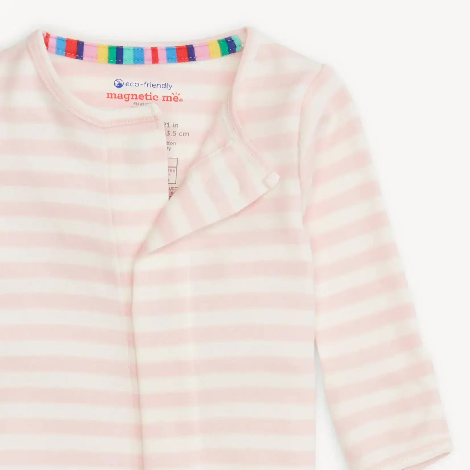 Magnetic Me Magnetic Me Pink Stripe Organic Cotton Footie