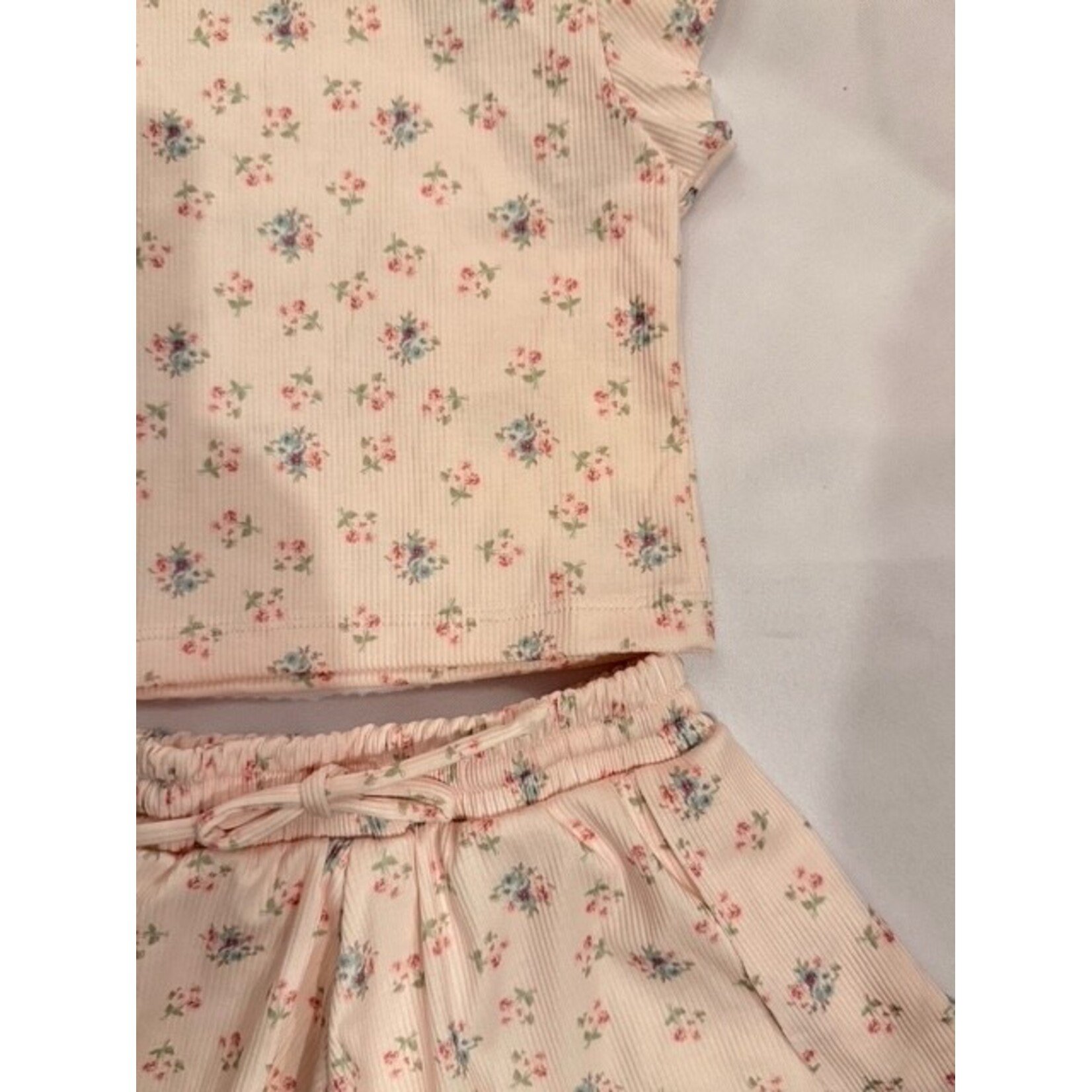 Flowers By Zoe Flowers By Zoe Pink Multi Color Flower Tank And Short Set