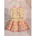 Flowers By Zoe Flowers By Zoe Cream Pink Lace Trim Flower Top And Skirt Set
