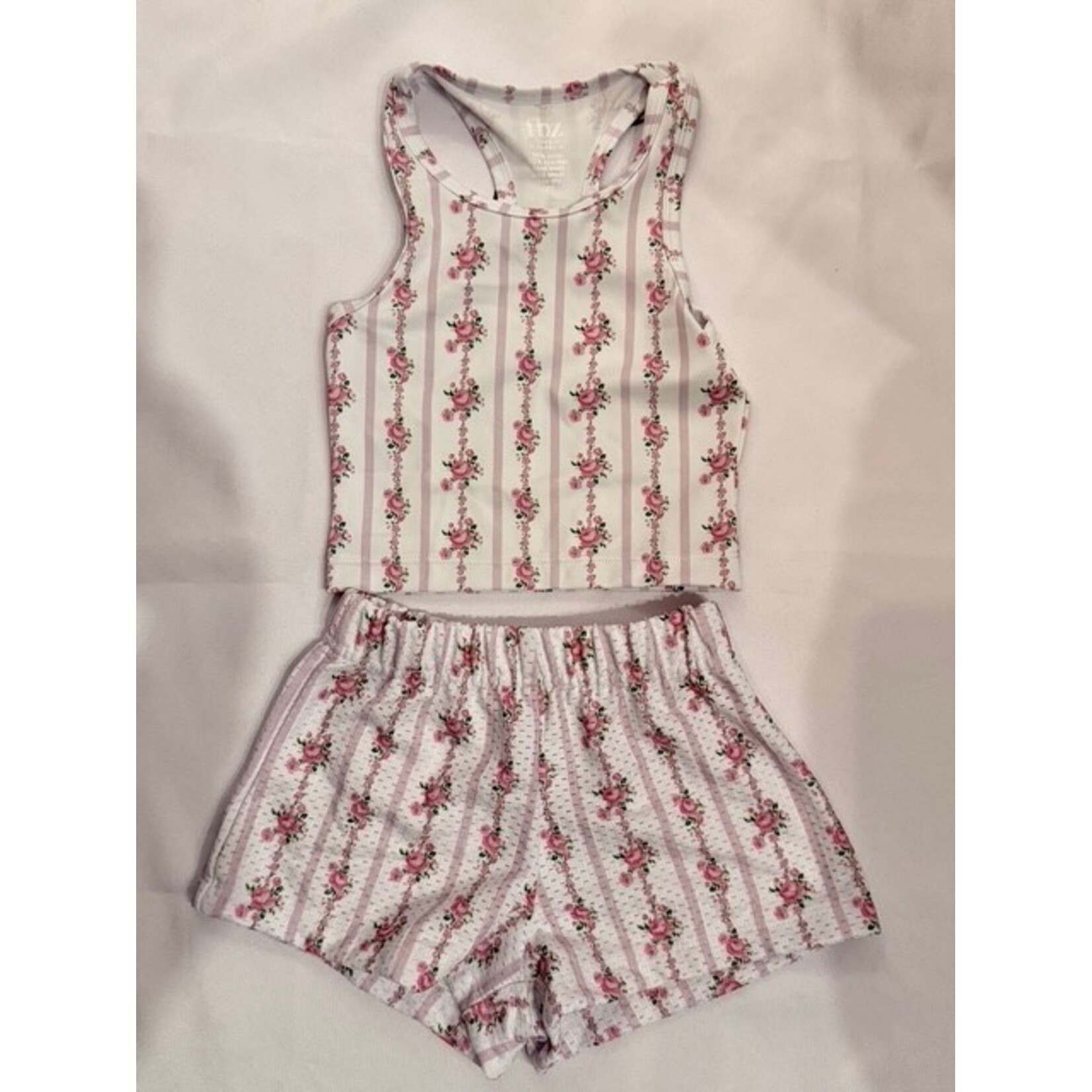 Flowers By Zoe Flowers By Zoe Pink Demure Print Top And Short Set