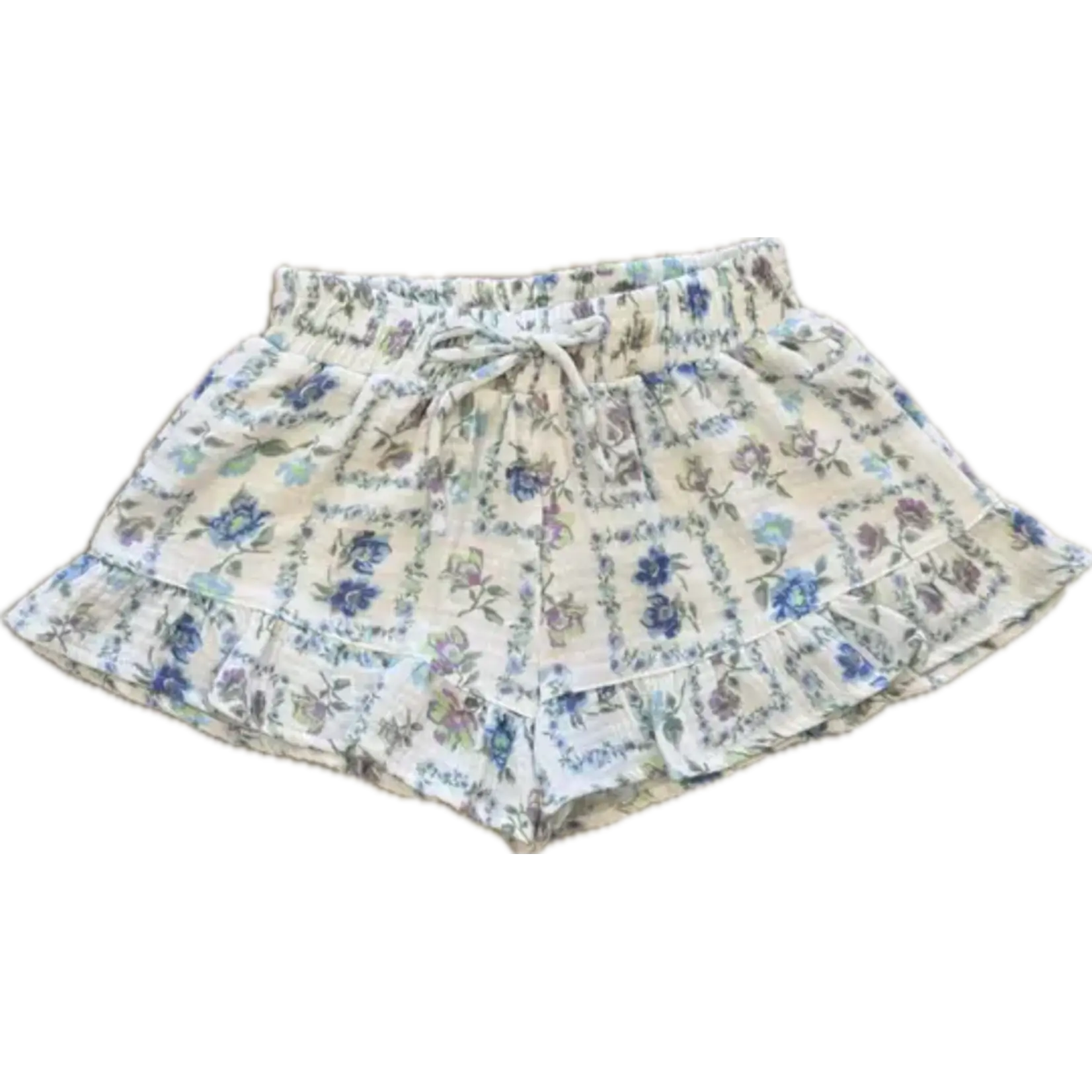 Flowers By Zoe Flowers By Zoe White Square Flower Print Top And Short Set