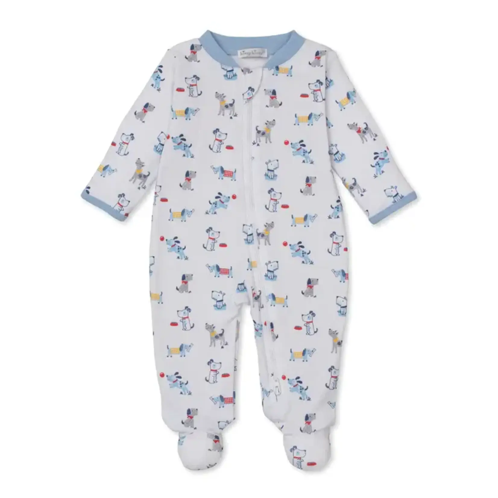 Kissy Kissy Kissy Kissy Multi Puppy Patch Footie W/ Zipper