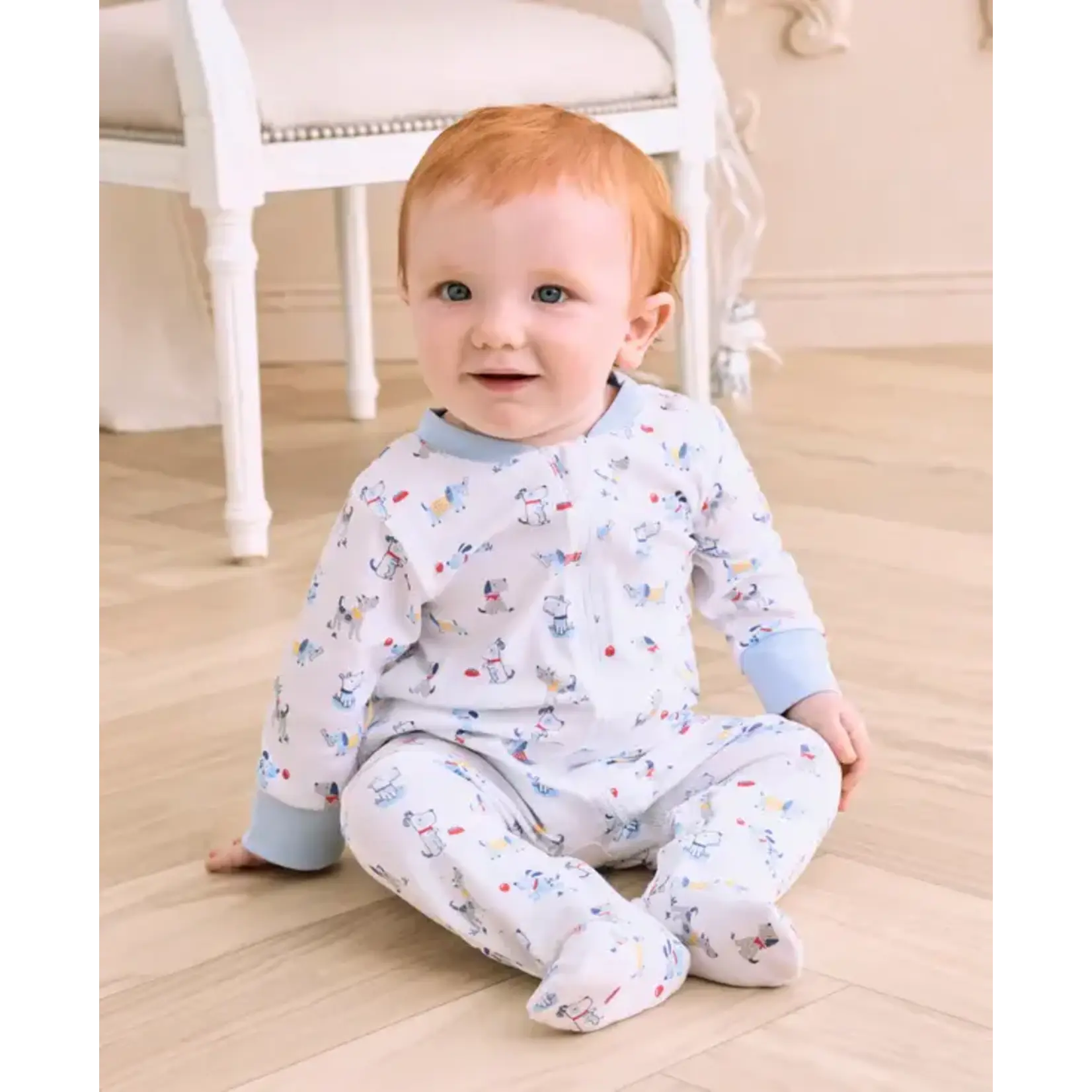 Kissy Kissy Kissy Kissy Multi Puppy Patch Footie W/ Zipper