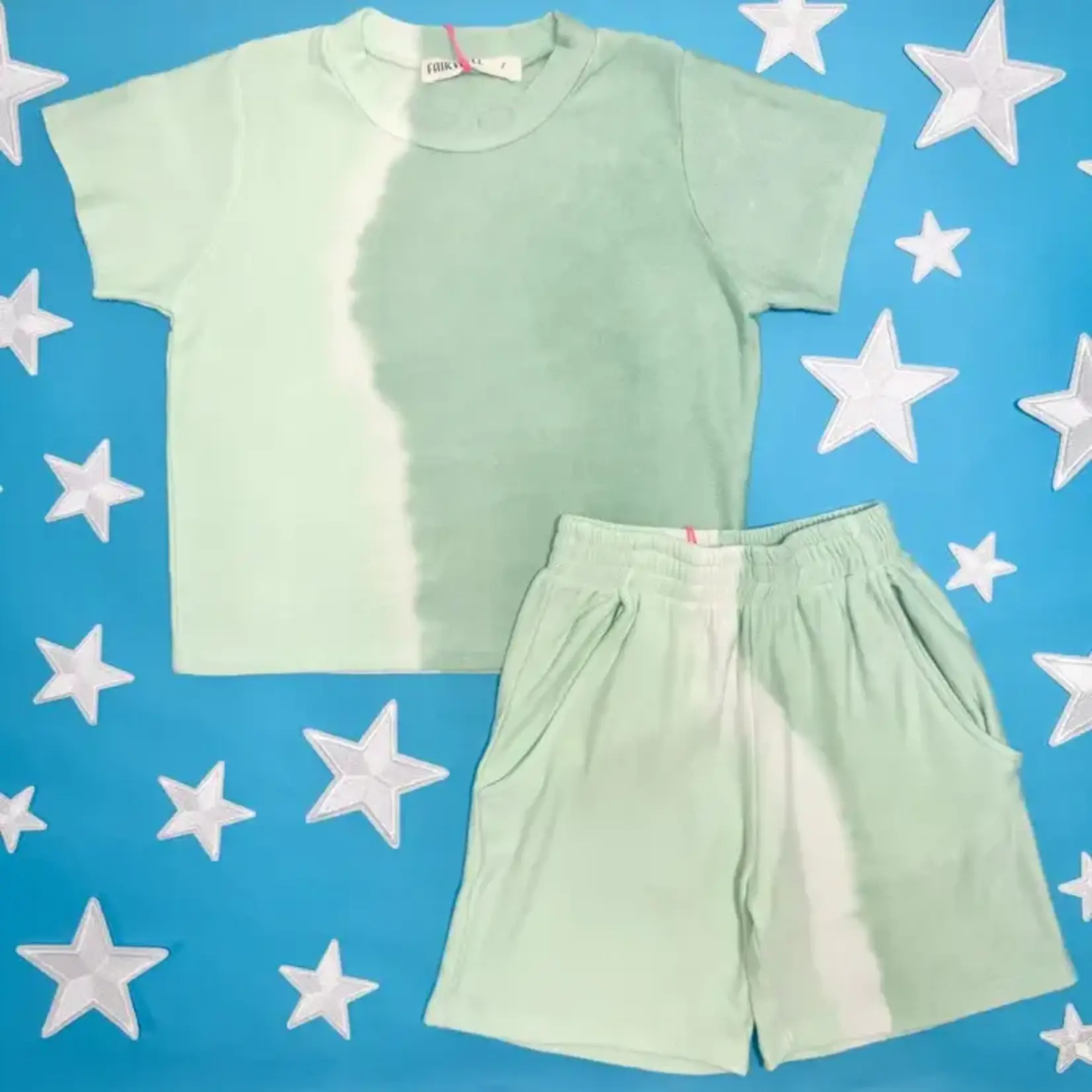 Fairwell Fairwell Seafoam Yin Yang Classic Tee And Athlete Short Set