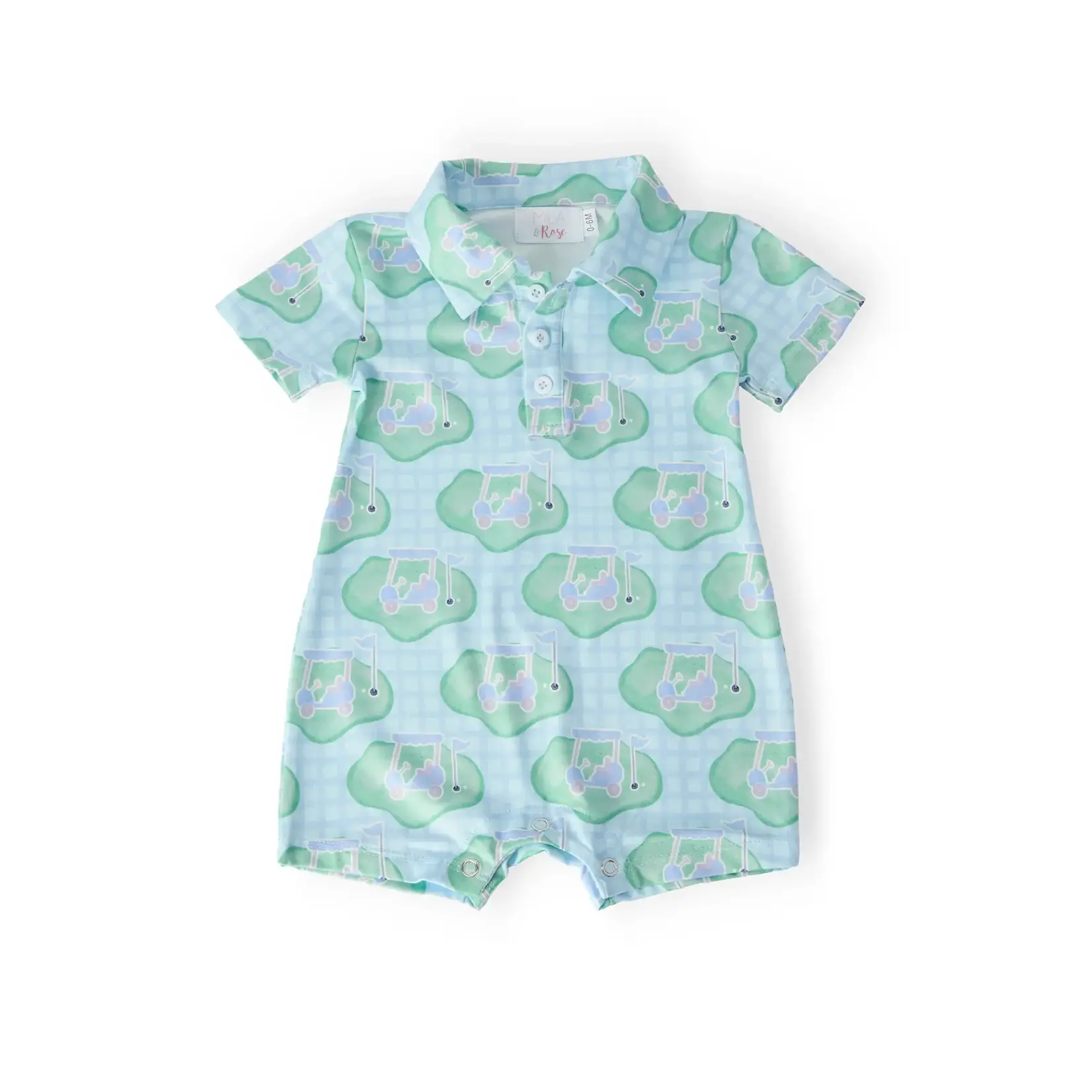 Mila & Rose Mila & Rose He's On The Green Polo Shorty One-Piece