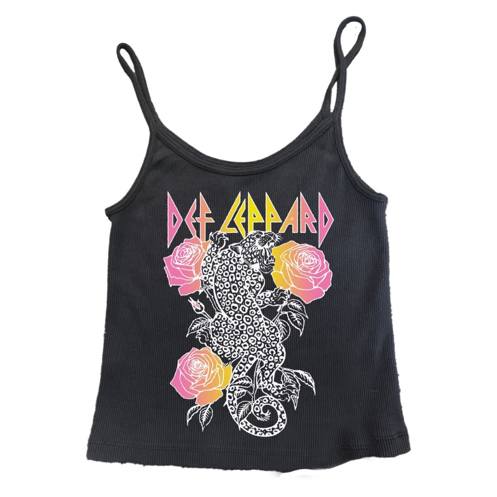 Rowdy Sprout Rowdy Sprout Washed Black Def Leppard Roses Tank