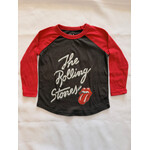 Chaser Chaser Vintage Black Rolling Stones Script Logo Bella Jersey L/S Raglan Tee