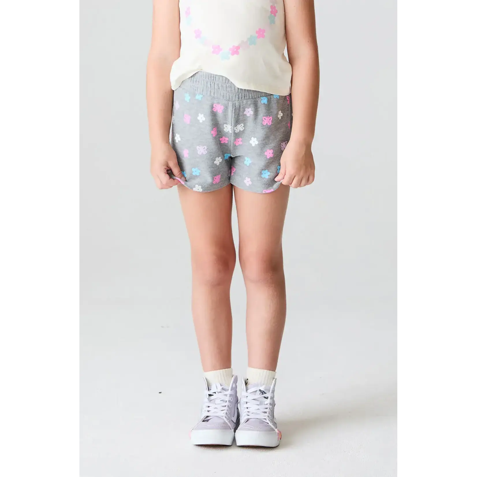 Chaser Chaser Heather Grey Butterfly Flowers Cozy Knit Jade shorts
