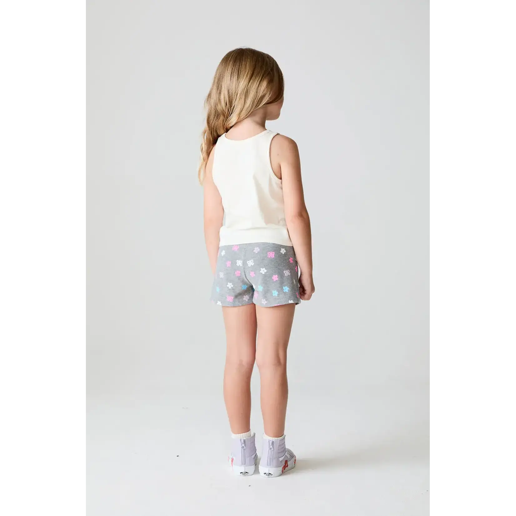 Chaser Chaser Starry White Flower Heart Cotton Jersey Baby Tank