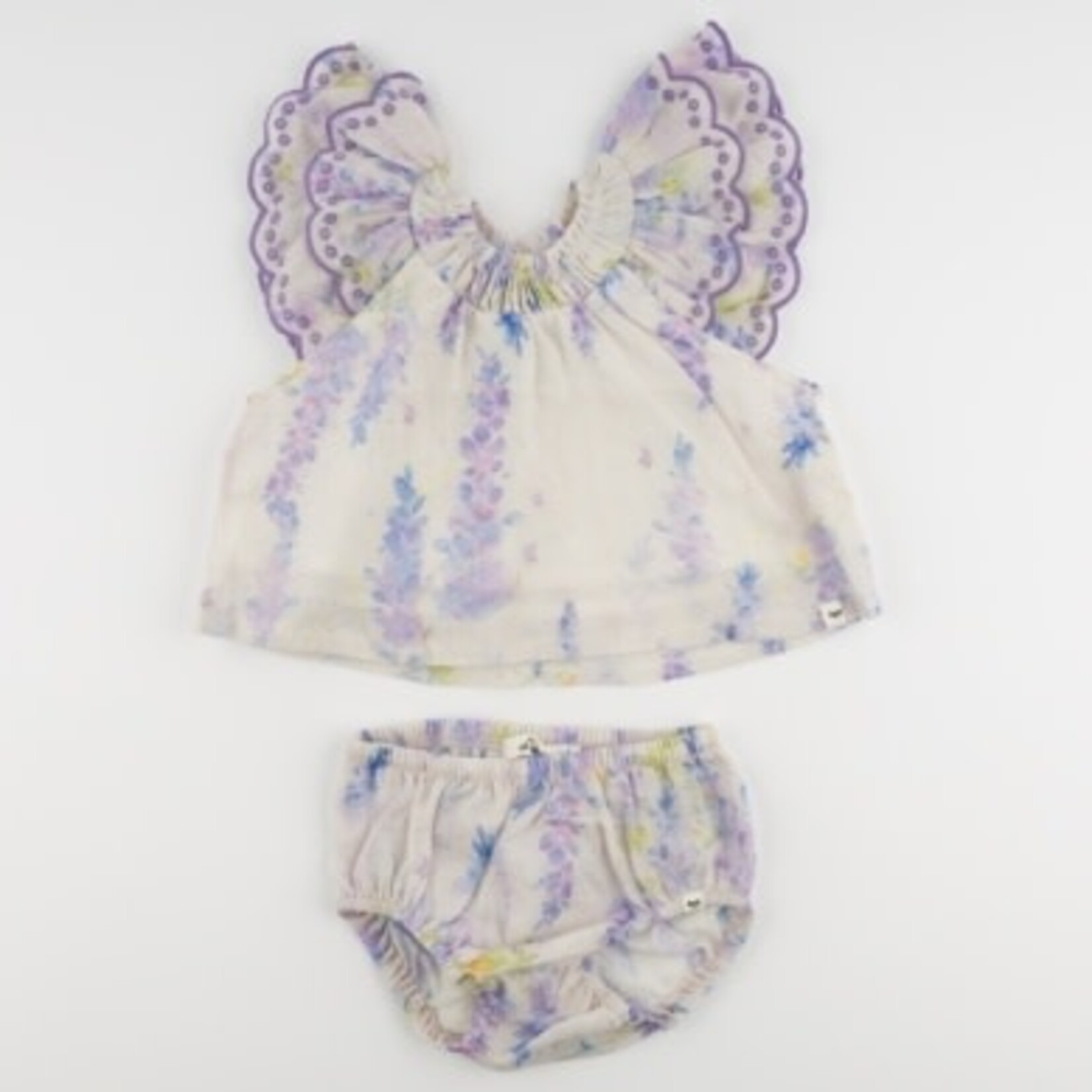 Oh Baby! Oh Baby Lilac Watercolor Lilacs Giselle Blouse & Panty Set