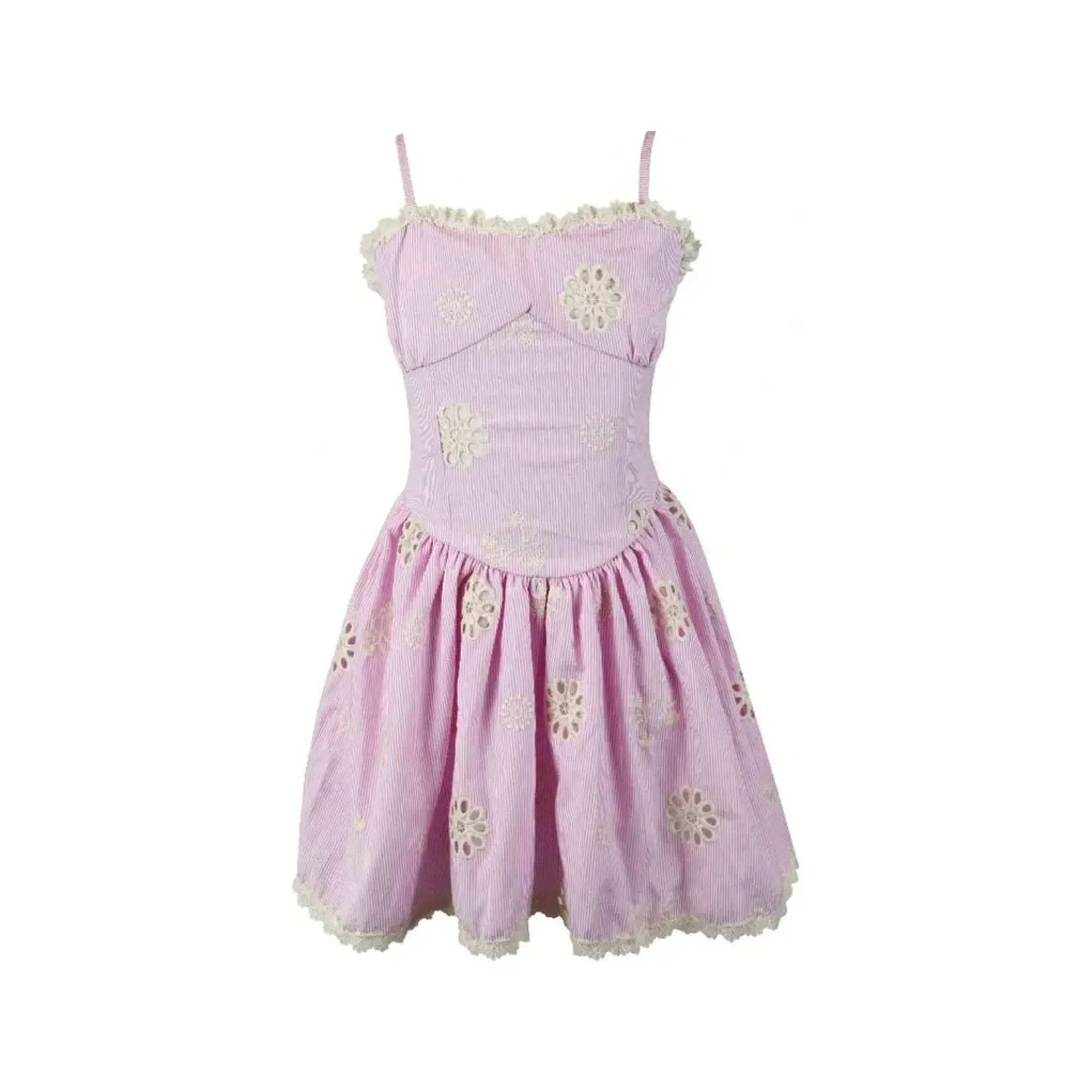 Super Smalls Flowers By Zoe Pink Stripe Eyelet Dress