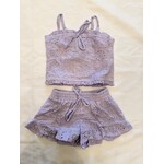 Flowers By Zoe Flowers By Zoe Lavender Eyelet Top And Short Set