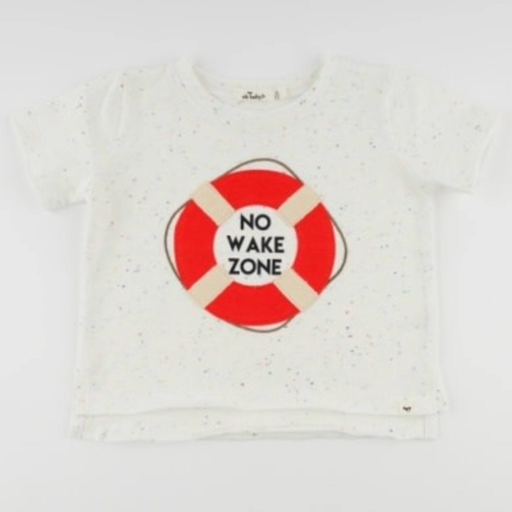 Oh Baby! Oh Baby Oyster No Wake Zone Applique Confetti Raw Edge Tee