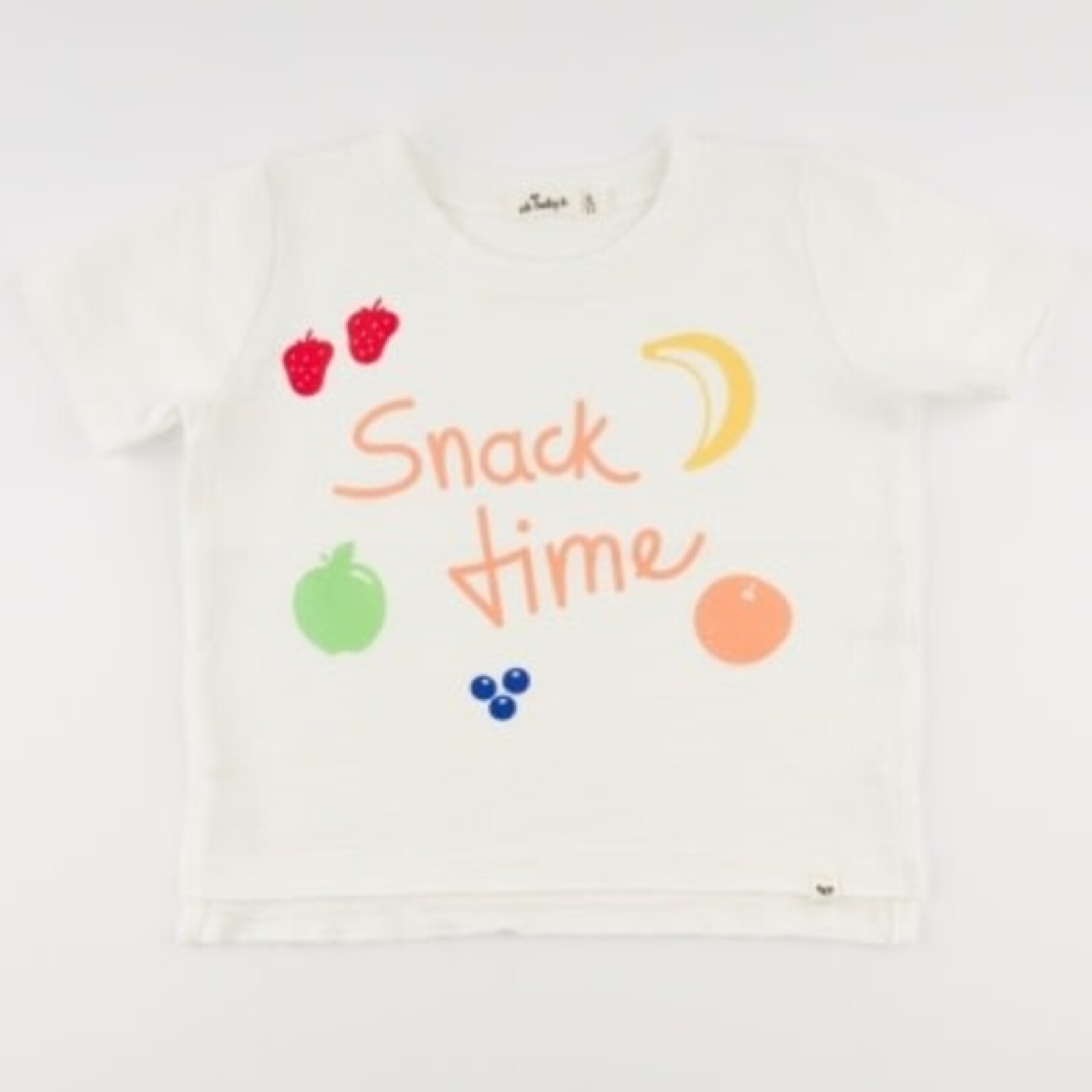 Oh Baby! Oh Baby Oyster Snack Time Printed Raw Edge Tee