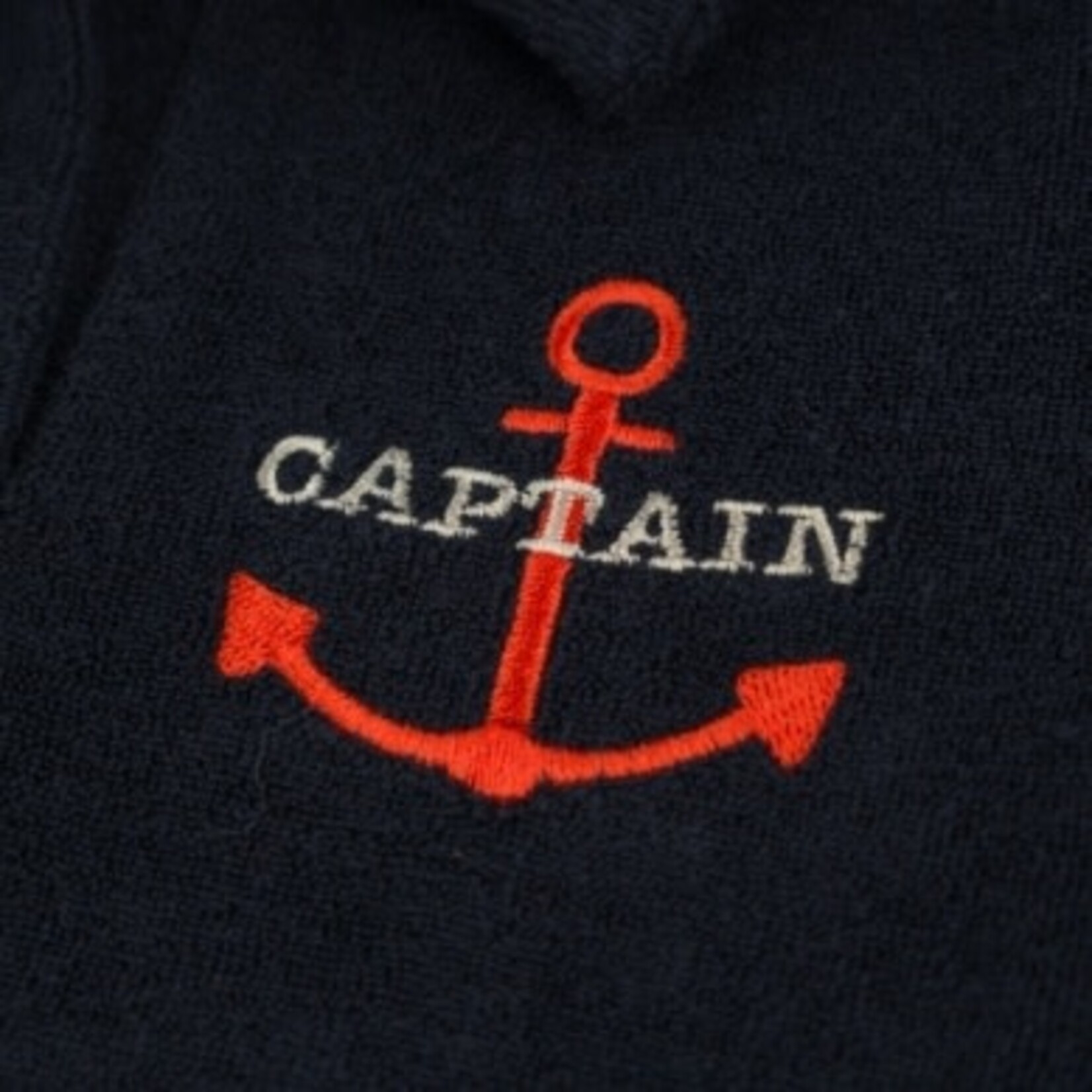 Oh Baby! Oh Baby Navy Captain W/ Anchor Embroidery Spencer Polo