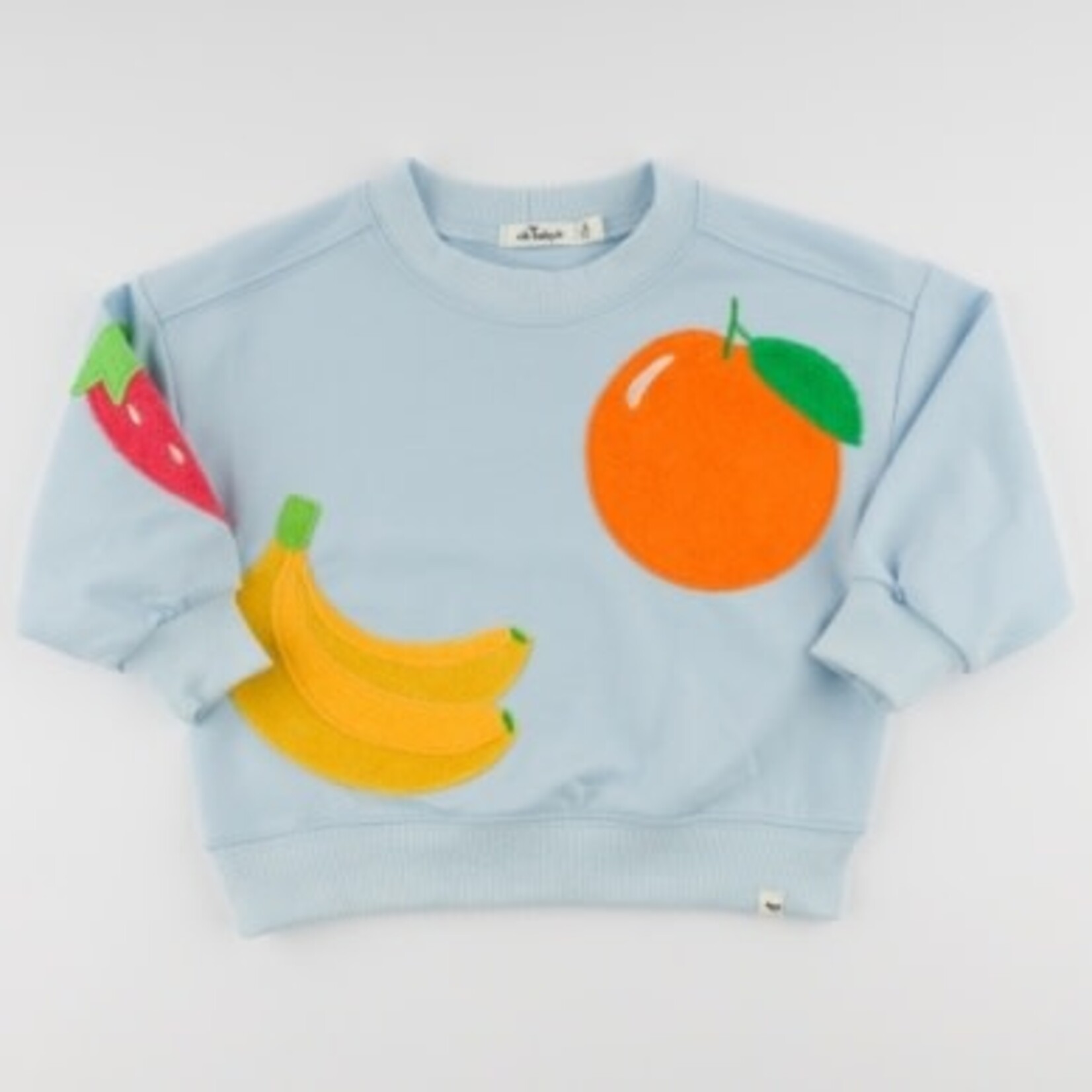 Oh Baby! Oh Baby Sky Blue Fruit Applique Charlie Sweatshirt