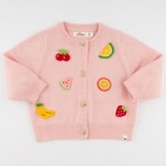 Oh Baby! Oh Baby Pale Pink Mixed Crochet Fruit Cardigan