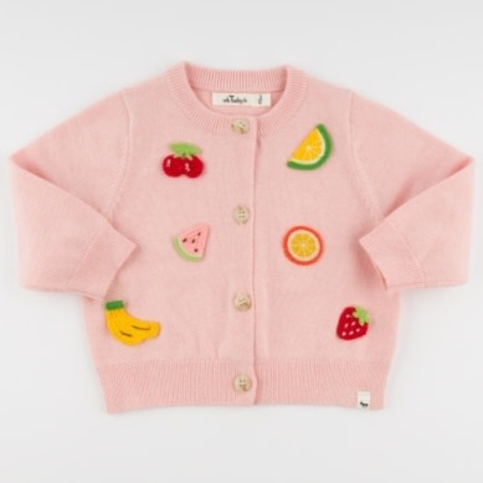 Oh Baby! Oh Baby Pale Pink Mixed Crochet Fruit Cardigan