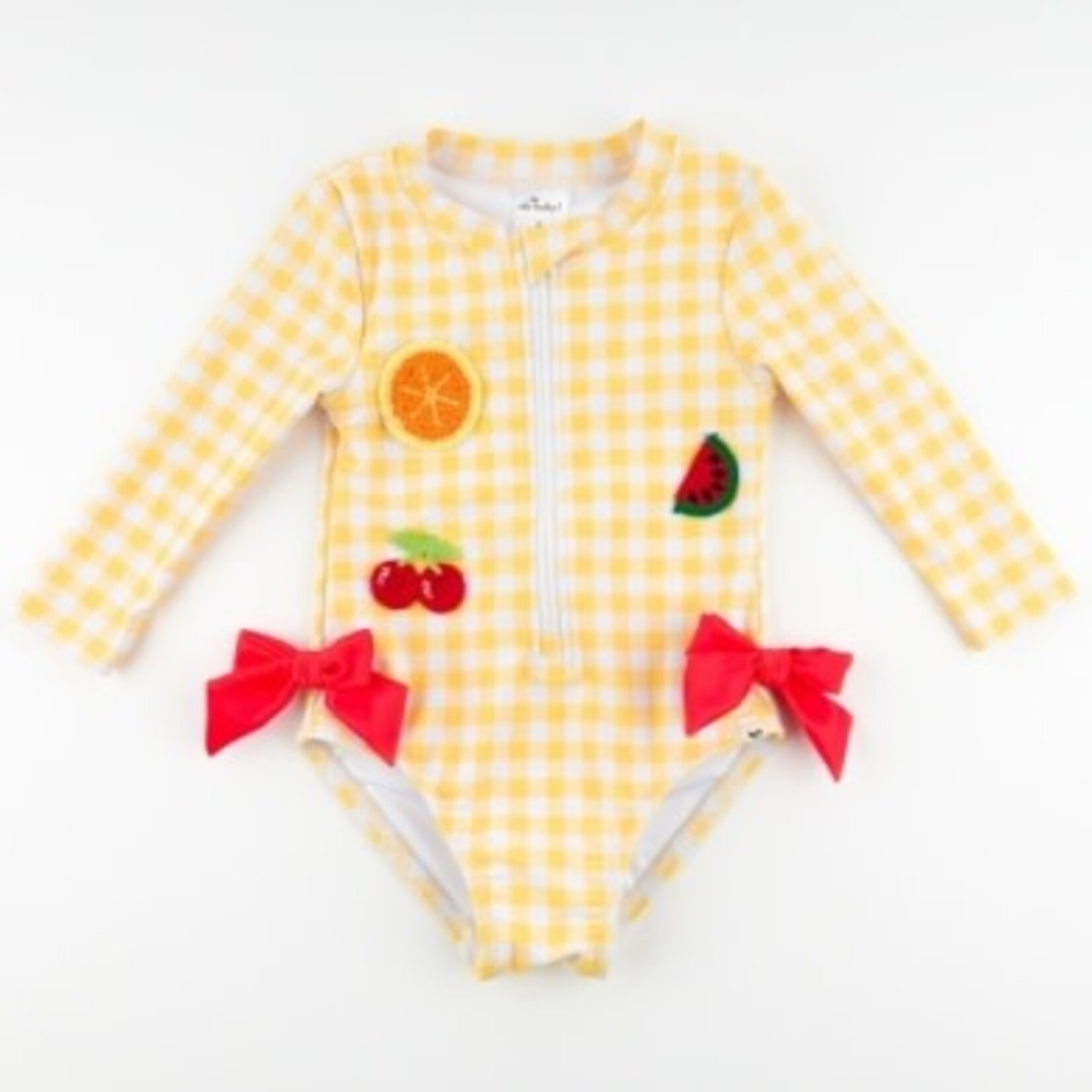 Oh Baby! Oh Baby Lemon Mixed Fruit Crochet Checks Malibu Swimsuit