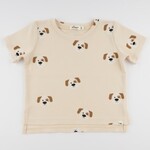 Oh Baby! Oh Baby Natural Puppies Print Raw Edge SL Tee