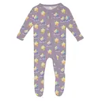 KicKee Pants Kickee Pants Rainbow Stars Print Footie with 2 Way Zipper
