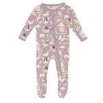 KicKee Pants Kickee Pants Sweet Pea Fairy Party Print Footie with 2 Way Zipper