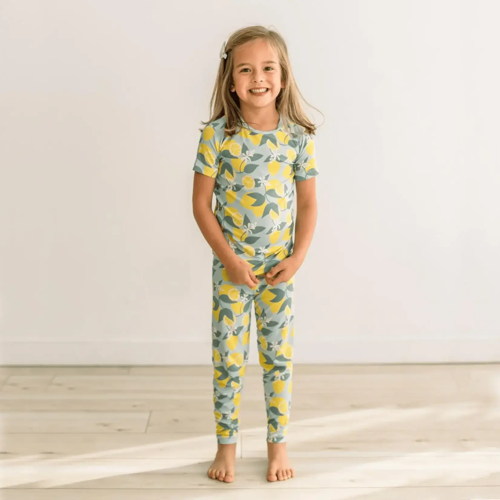 KicKee Pants Kickee Pants Spring Sky Lemonade Print Short Sleeve Pajama Set