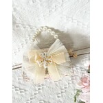 Ce Ce Co Ce Ce Co Ivory Organza Big Bow Tweed Purse