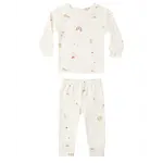 Quincy Mae Quincy Mae Ivory Carnival Jersey Pajama Set
