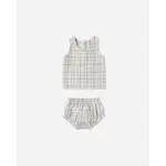 Quincy Mae Quincy Mae Blue Plaid Woven Tank Set
