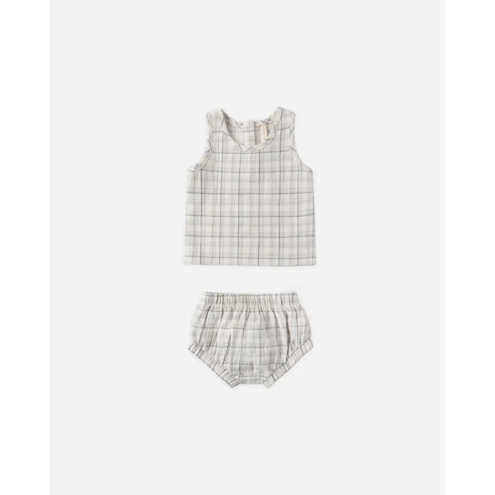 Quincy Mae Quincy Mae Blue Plaid Woven Tank Set