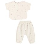 Quincy Mae Quincy Mae Natural Space Woven Boxy Top And Pant Set