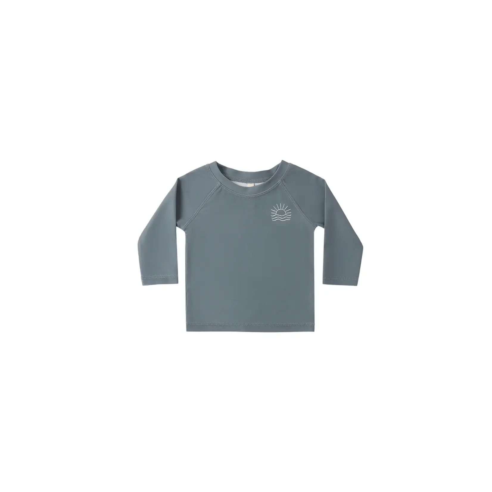 Quincy Mae Quincy Mae Ocean Rashguard And Gingham Swim Short Set