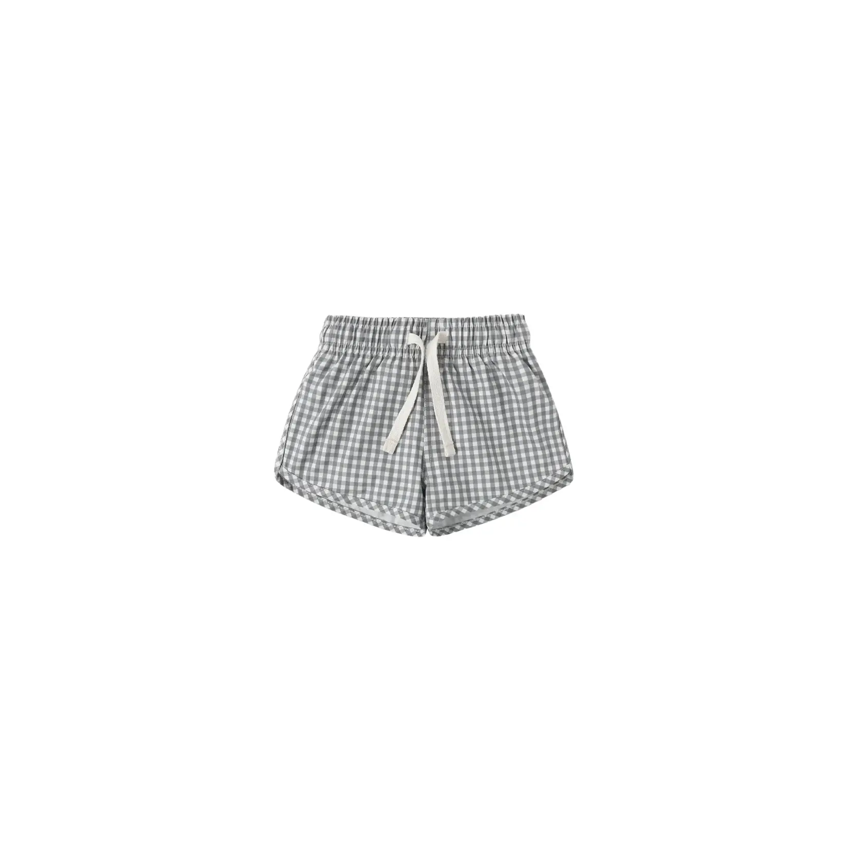 Quincy Mae Quincy Mae Ocean Rashguard And Gingham Swim Short Set