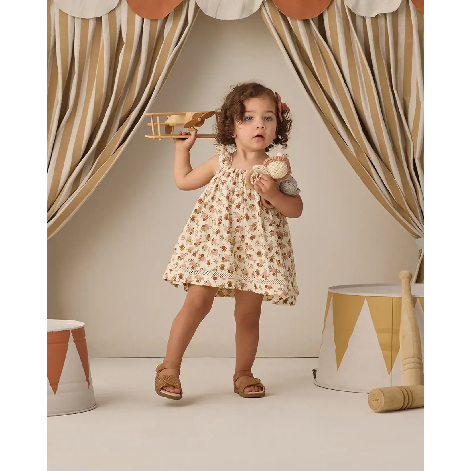 Quincy Mae Quincy Mae Natural Bloom Ruffle Tank Dress