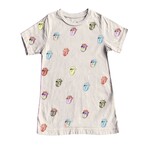 Rowdy Sprout Rowdy Sprout Vintage White Rolling Stones Printed Shirt Dress