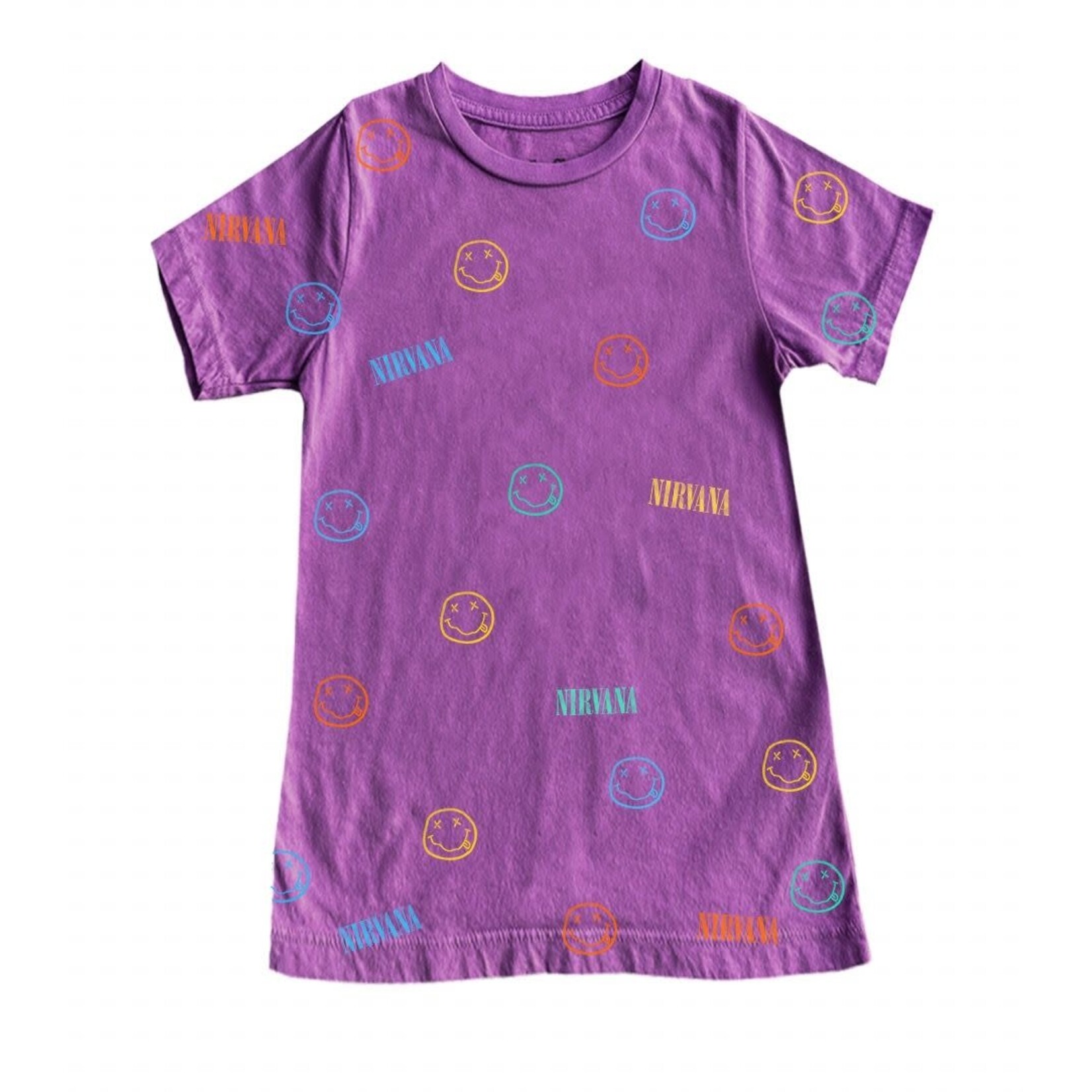 Rowdy Sprout Rowdy Sprout Plum Diggity Nirvana Printed Shirt Dress