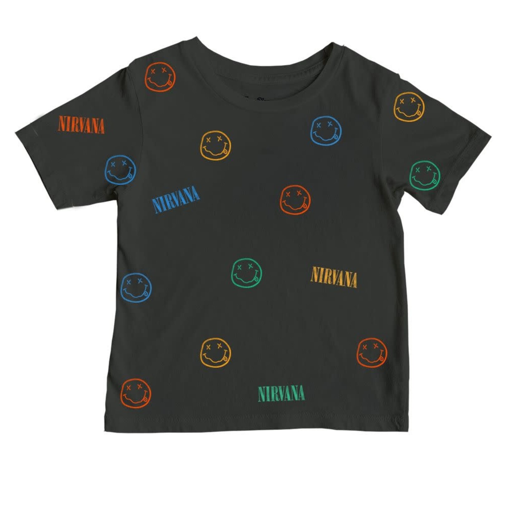 Rowdy Sprout Rowdy Sprout Washed Black Nirvana Printed T-Shirt