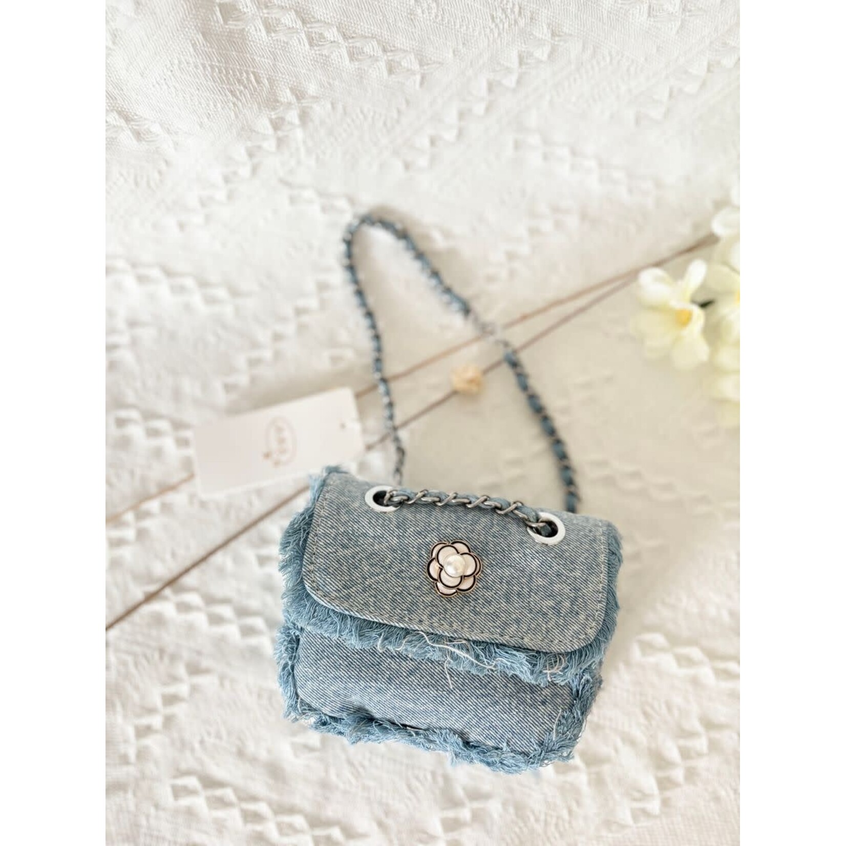 Ce Ce Co Ce Ce Co Peony Denim Fringe Trimmed Purse