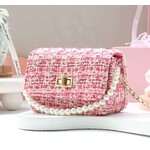 Ce Ce Co Ce Ce Co Hot Pink Junior Tweed Pearl Handle Purse