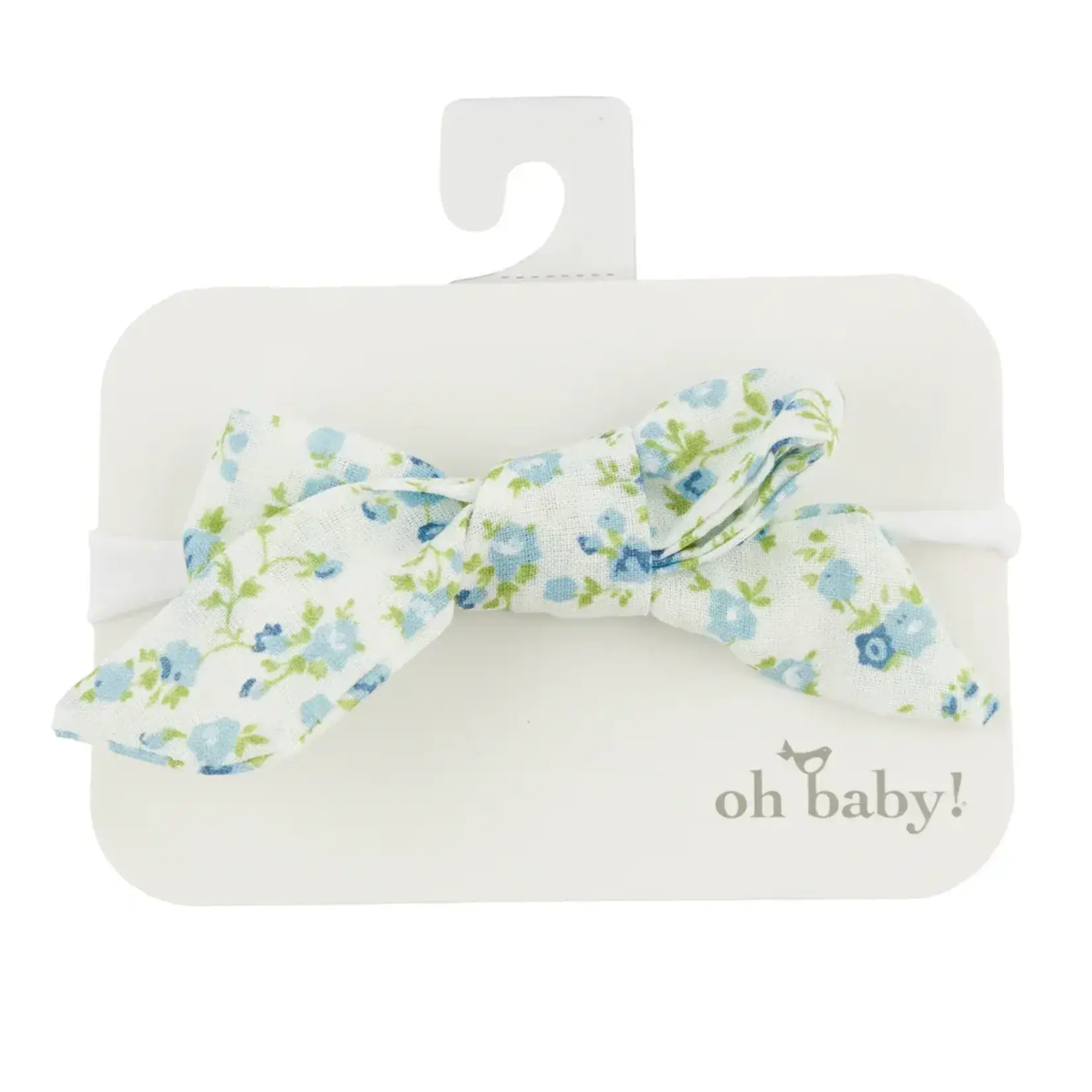 Oh Baby! Oh Baby Sky Blue Poppy Sprig Scarlett Bow On Clip