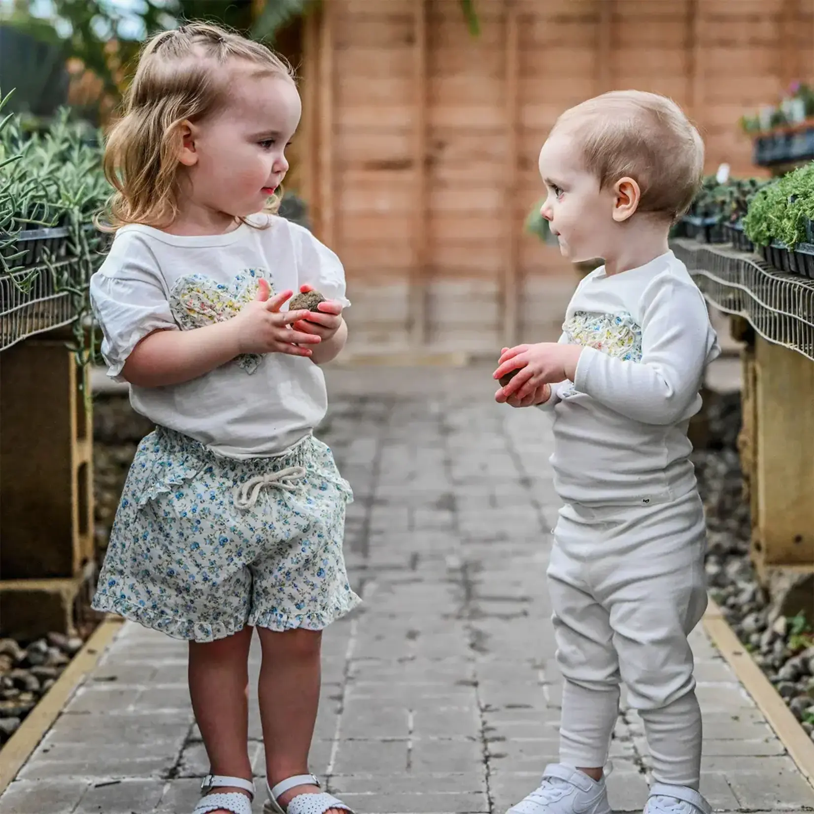 Oh Baby! Oh Baby Sky Blue Poppy Sprig Delilah Ruffle Short