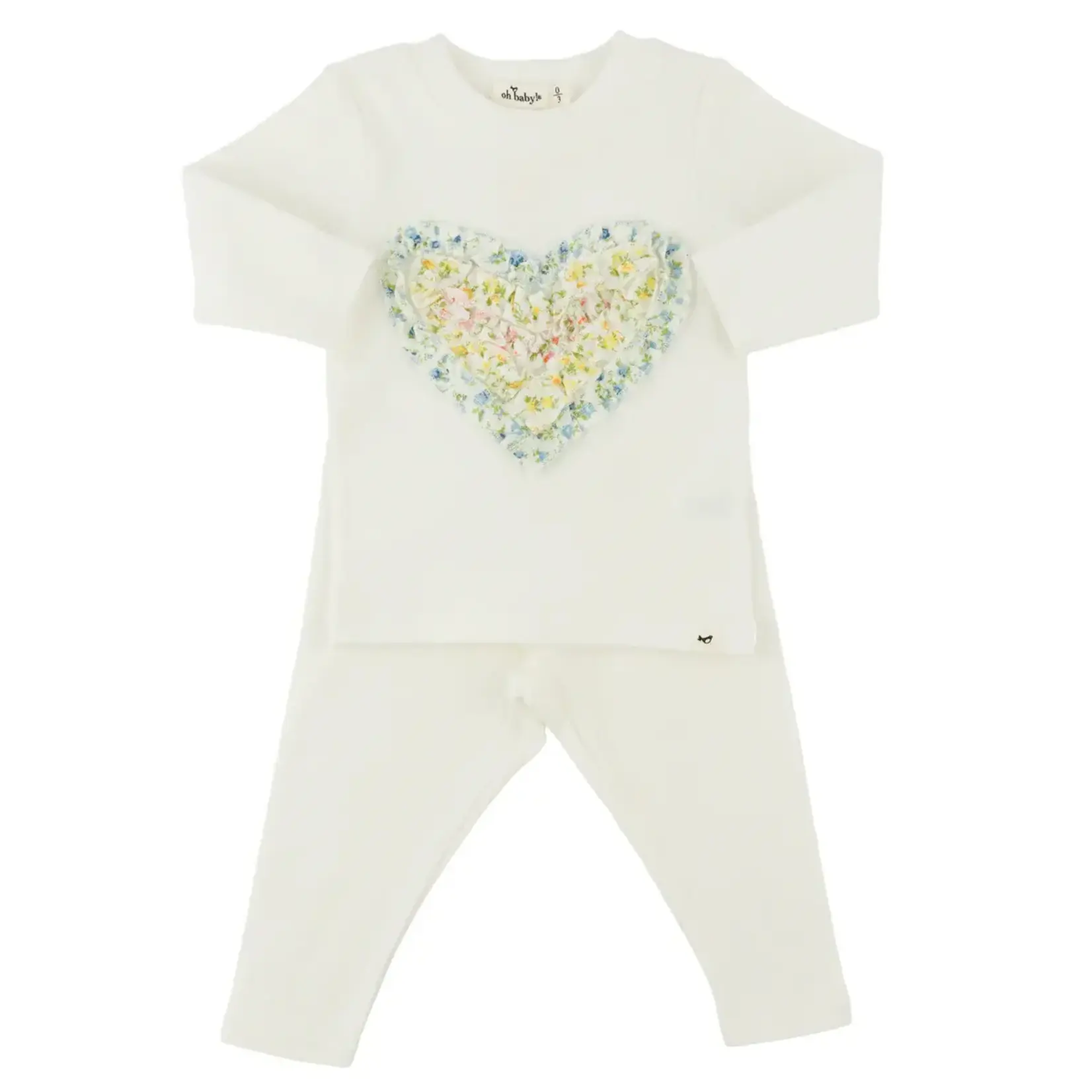 Oh Baby! Oh Baby Poppy Spring Ruffle Heart 2pc Set
