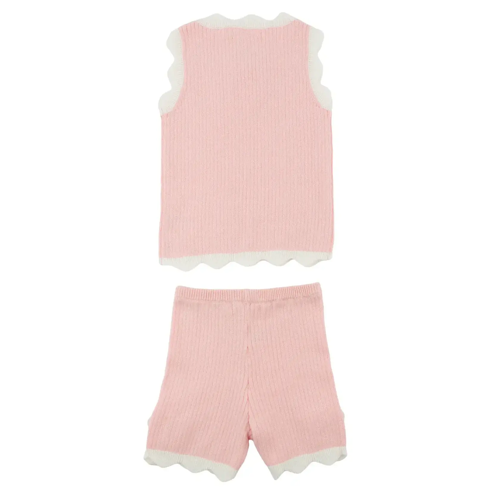Oh Baby! Oh Baby Pink Crochet Daisies Chloe Tank And Short Set