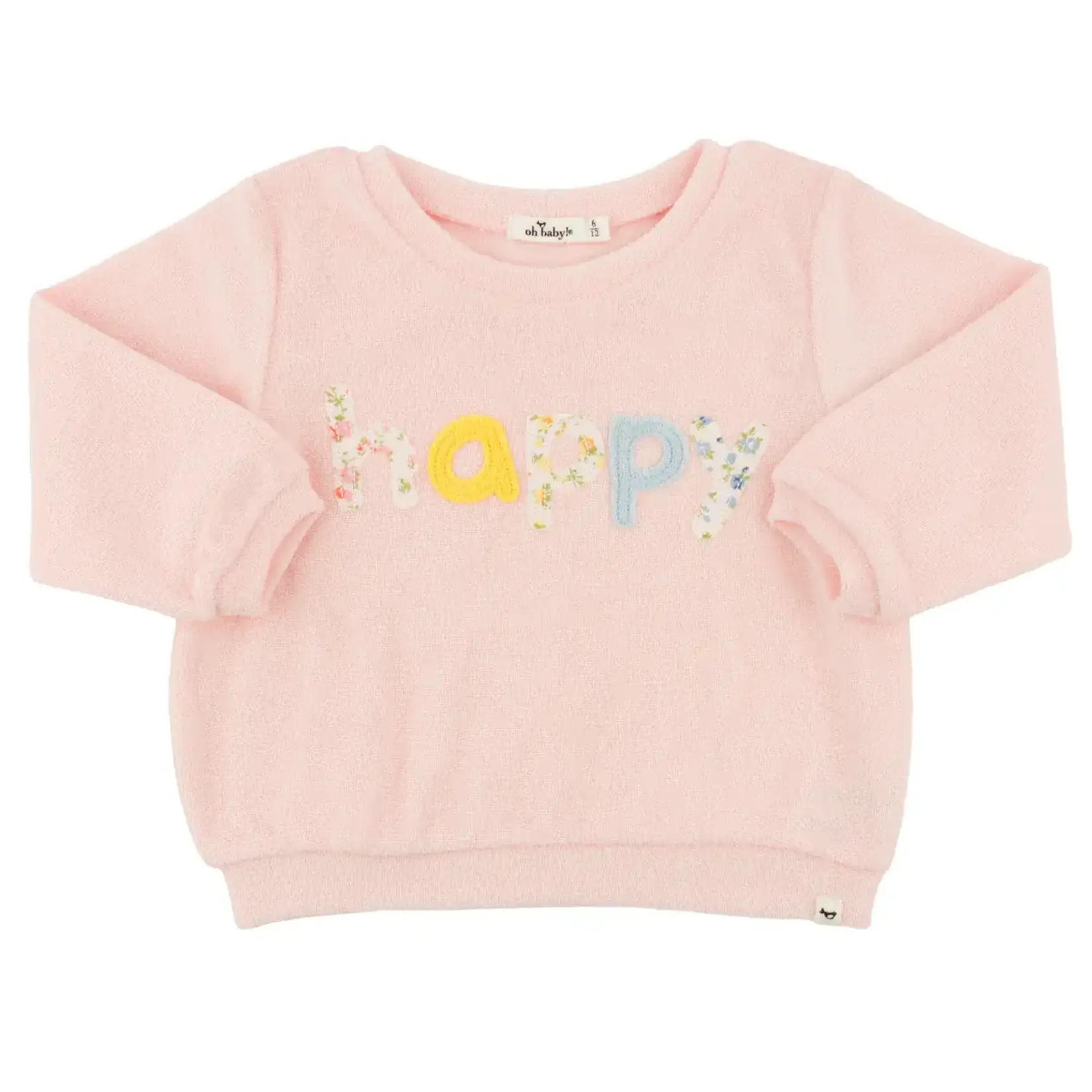 Oh Baby! Oh Baby Pale Pink Happy Brooklyn Sweatshirt
