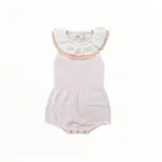 Oh Baby! Oh Baby Pink Flower Crochet Victoria Double Collar Romper
