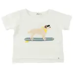Oh Baby! Oh Baby Oyster Surfing Dog Terry Appl Raw Edge Tee